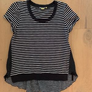 ANTHROPOLOGIE- Black/white striped tee